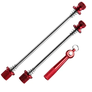 

1Set Quick Release Skewers Anti-Theft Aluminum Alloy Bicycle Wheel Hub Skewers Road Bike MTB Quick Release Axle Bolt Set with Lo