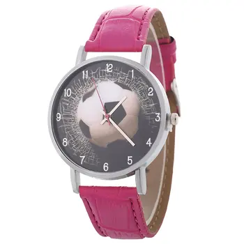

Football Soccer Pattern Quartz Watches Sport Unisex PU Leather Band Round Dial Wrist Watch Casual Teen Child Birthday Gift