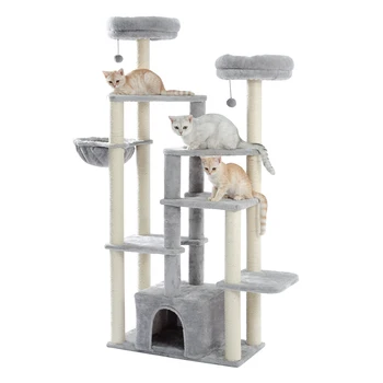 

Cat's Tree Tower Cat Climbing Tree Scratching Post Board Hanging Toy Home Pet Activity Center Cat Jumping Cat Furniture