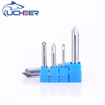 

UCHEER 1pc chamfering cutter for aluminum Solid carbide tungsten steel 60/90/120degree circular hole fixed point milling cutter