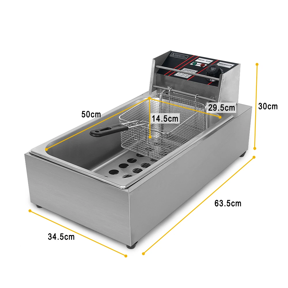 Фритюрница 12л масляный цилиндр электрическая глубокая сковорода для жарки картофеля фри Жарка две корзины курица фри еда кухня Жарка
