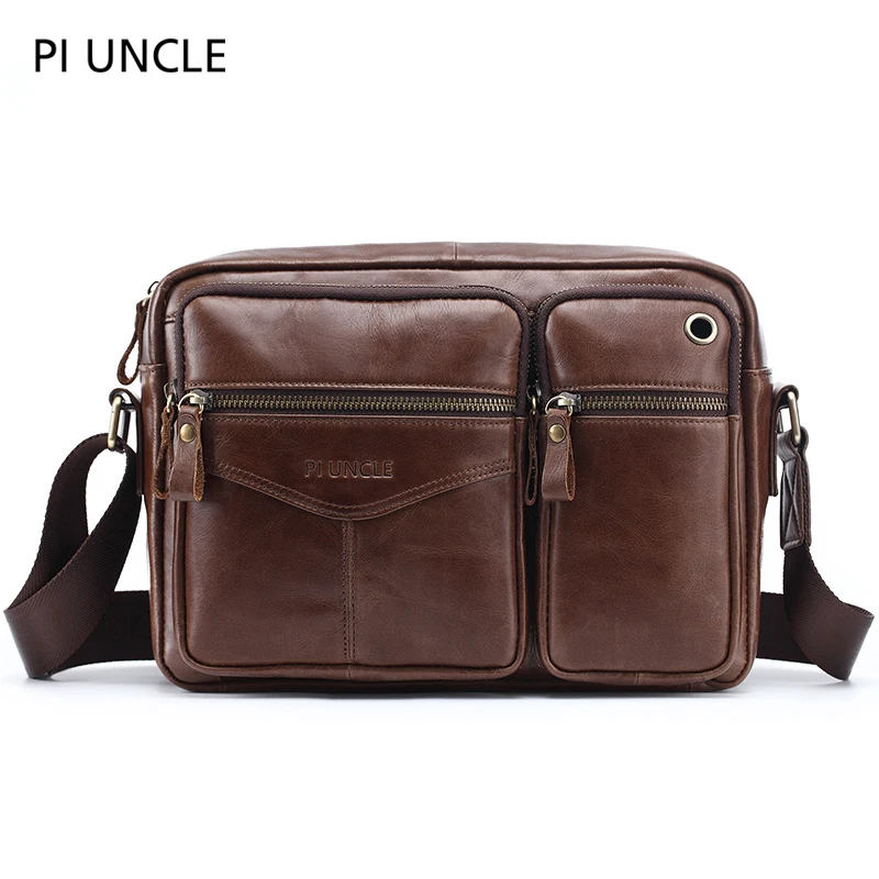 PIUNCLE Brand 100Genuine Leather Men Designer Bags Messenger Bag