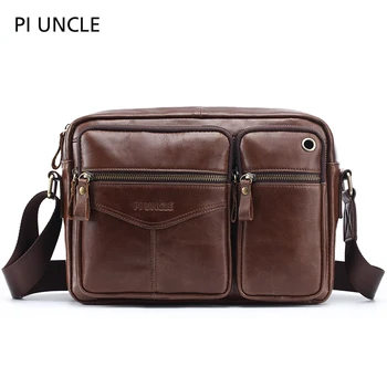 

PIUNCLE Brand 100%Genuine Leather Men Designer Bags Messenger Bag Shoulder Bag Male Crossbody Bag Multi Pocket Handbags Postman