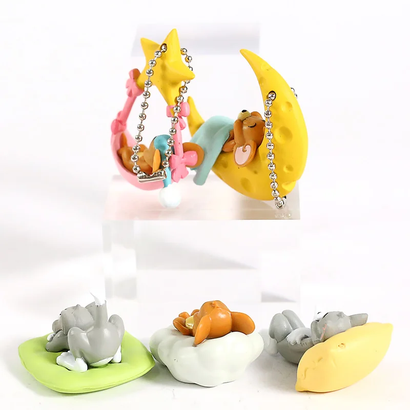Том и Джерри Кот и мышь рисунки из мультфильма ПВХ Фигурки подвески для игрушек подарок для детей 5 шт./компл