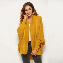 New Fashion Cardigans Women 2019Autumn Winter Warm Knitted Batwing Sleeve Loose Long Knitted Sweater Coat Female Casual Cardigan