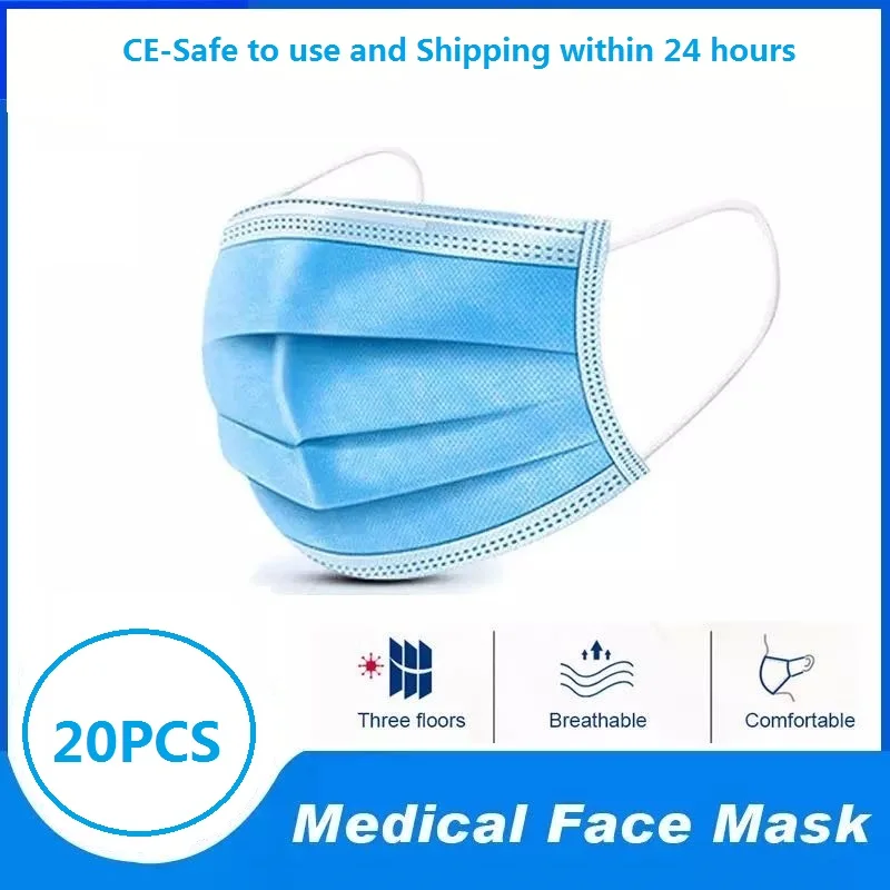

50 pcs/Bag 3 Layer Non-woven Dust Mask Thickened Disposable Mouth Mask Features as KF94 FFP2 Non Woven Anti-dust face masks