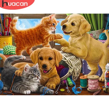 

HUACAN 5d DIY Diamond Painting Dog Full Drill Diamond Mosaic Animal Embroidery Handmade Gift Home Decoration