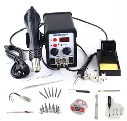 Station de soudage 2 en 1 220V/110V 700W, pistolet à Air chaud SMD + Station de fer à souder électrique UYUE 8586 