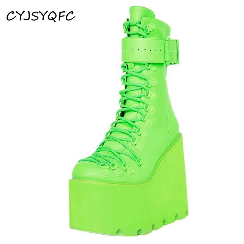 platform sneakers green