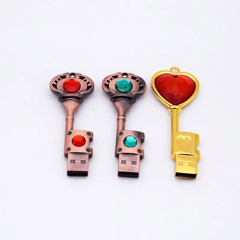 

Chinese style Cle Mini key USB 2.0 Metal Flash Drive Memory Stick 64gb 32gb 16gb 8gb 4gb Pendrive wedding gifts free shiping