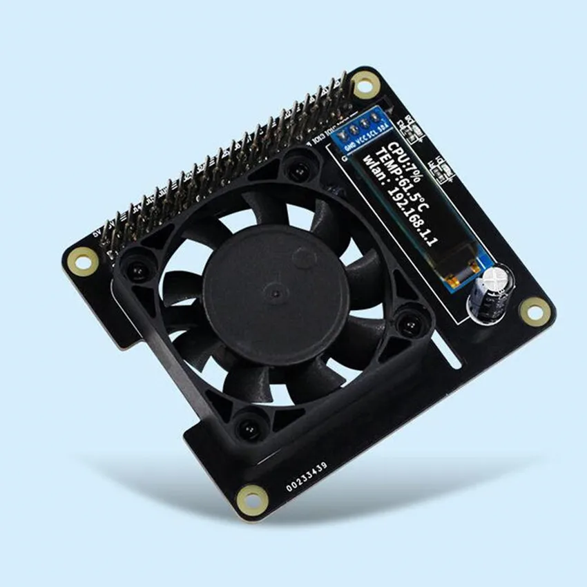 

Raspberry Pi smart 4B / 3B + cooling fan temperature control expansion board RGB shell real-time monitoring board smart car part