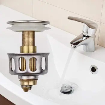 

Universal Wash Basin Bounce Drain Filter Sink Drain Vanity Stopper Bathroom Accessories Bathtub Plug Trap Hair Catcher Faucet