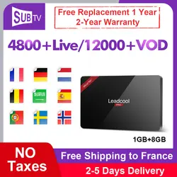 Leadcool Pro Android 8,1 iptv-приставка Франция 4 k RK3229 с 1 год SUB ТВ Ip ТВ подписки арабский итальянский язык Испании Нидерланды Великобритании