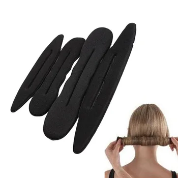 

New 4 Pcs Magic Foam Sponge Hair Styling Clip Donut Bun Curler Maker Ring Tool SCI88
