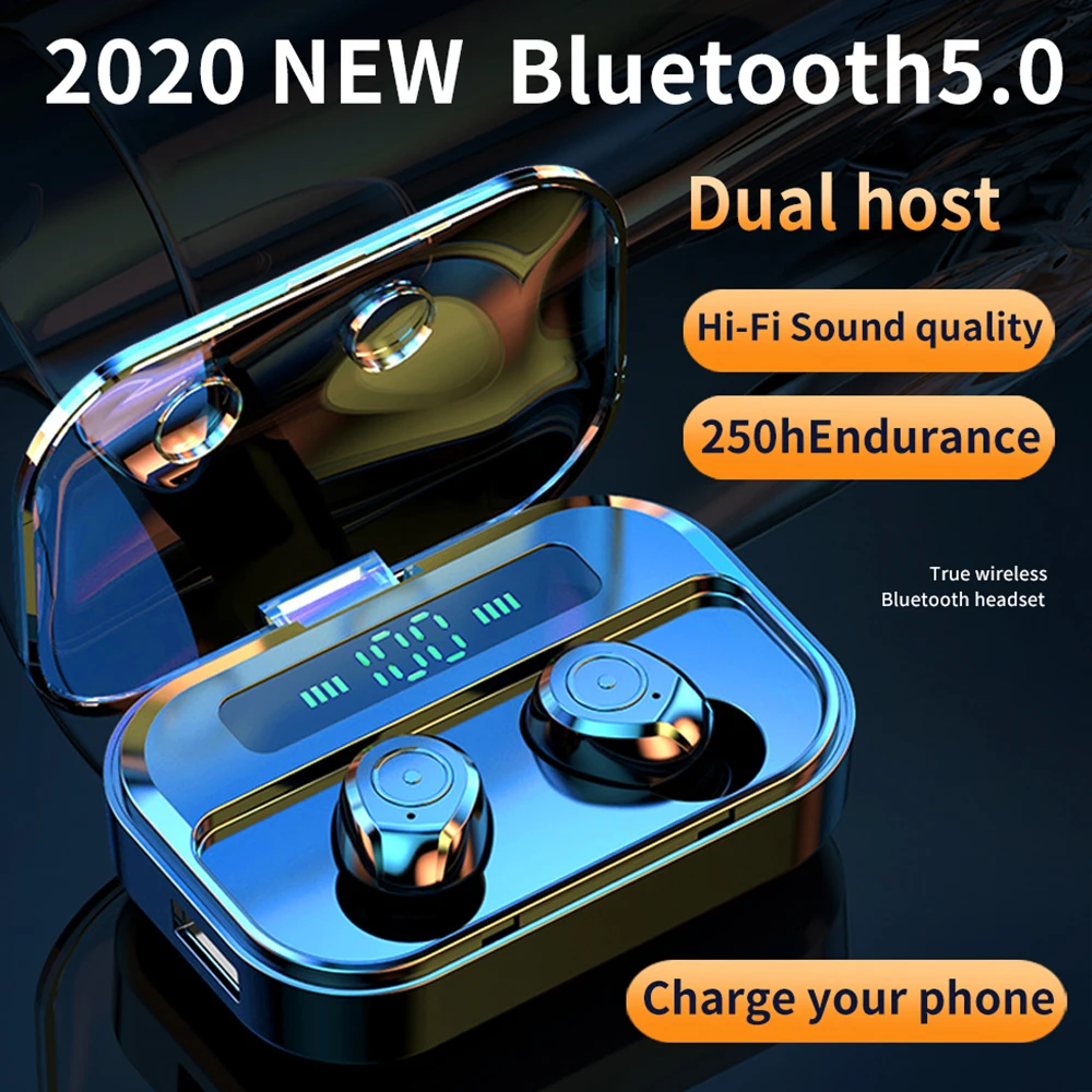 M7S TWS Беспроводные Bluetooth 5,0 наушники с шумоподавлением стерео игровые гарнитуры светодиодный дисплей 3600 мАч Внешний аккумулятор