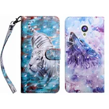 Чехол с отделением для карт и изображением тигра волка для Alcatel 1X 5059D 3C 5026D Pixi 4 4G 5044D кожаный чехол с тиснением P29Z