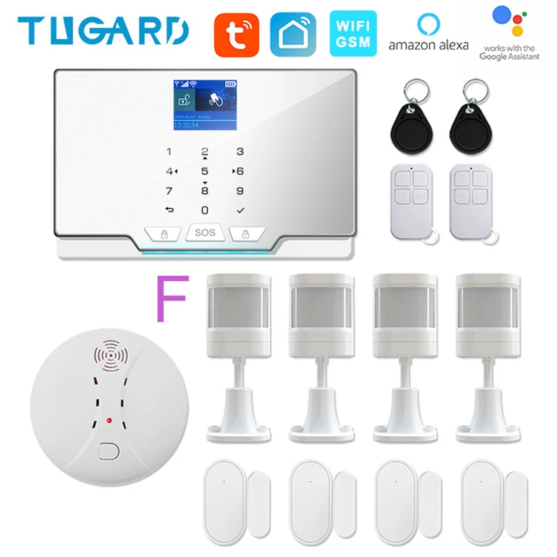 TUGARD G20 WIFI GSM Home Security Alarm System Burglar Fireproof Alarm Kit with Household 433Mhz Wireless Smoke Detector burglar alarm keypad Alarms & Sensors