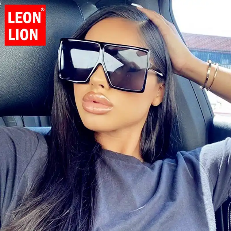 Leonlion正方形特大サングラスの女性の高級ブランド女性 ージメガネレディースメンズレトロ眼鏡女性gafasデゾルmujer サングラス Aliexpress