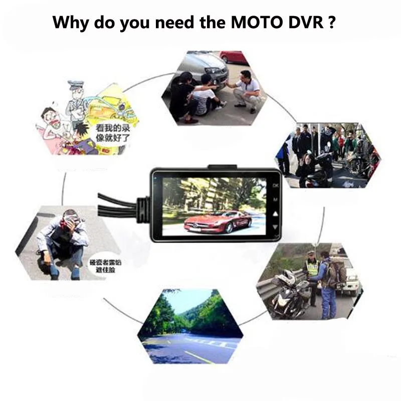 Мото DVR 3 0 &quotЖК дисплей Экран MT80 Водонепроницаемый IP68 солнцезащитным козырьком с