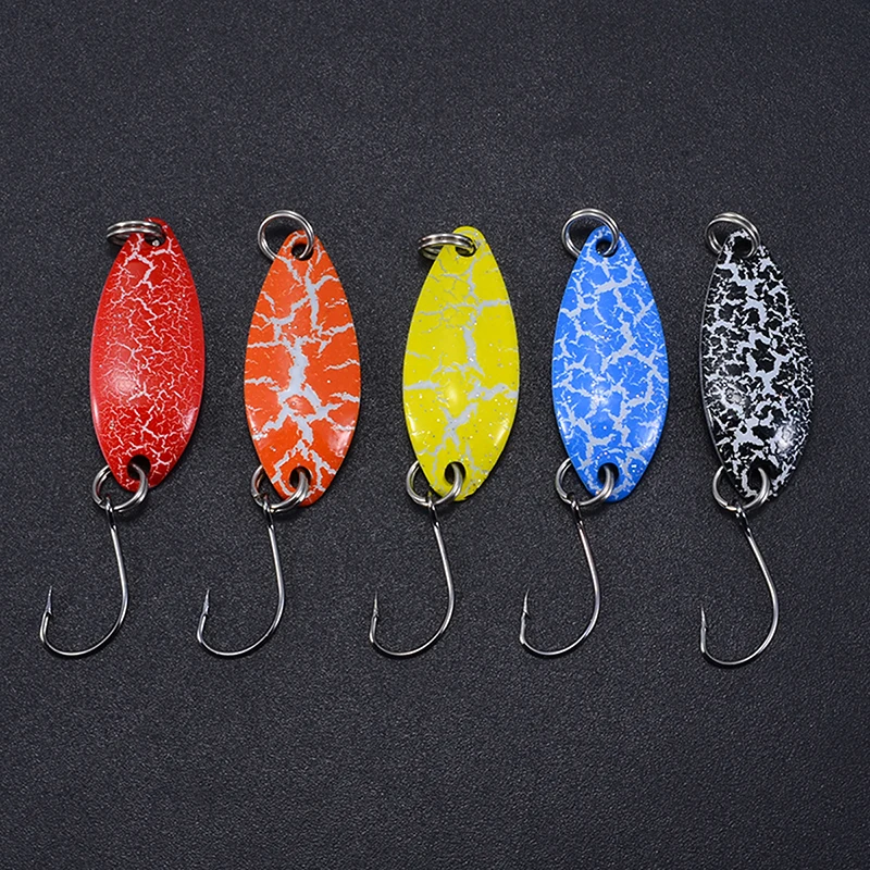  5Pcs 3.2cm/3g Spinner Spoon Fishing Lure Hard Baits Sequins Swim Bait Artificial Trout Lure Fishing