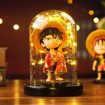 

[New] Japan Anime One Piece Monkey D Luffy Q style figure model Action Figure Lighting Room decoration toy baby kids best gift