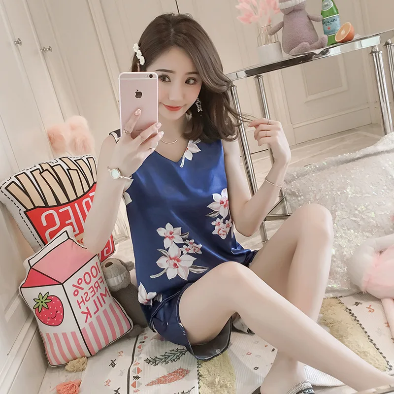 

249-2 # [According to Feminine] 2019 New Products Imitated Silk Fabric Vest M-3xl #5 Code