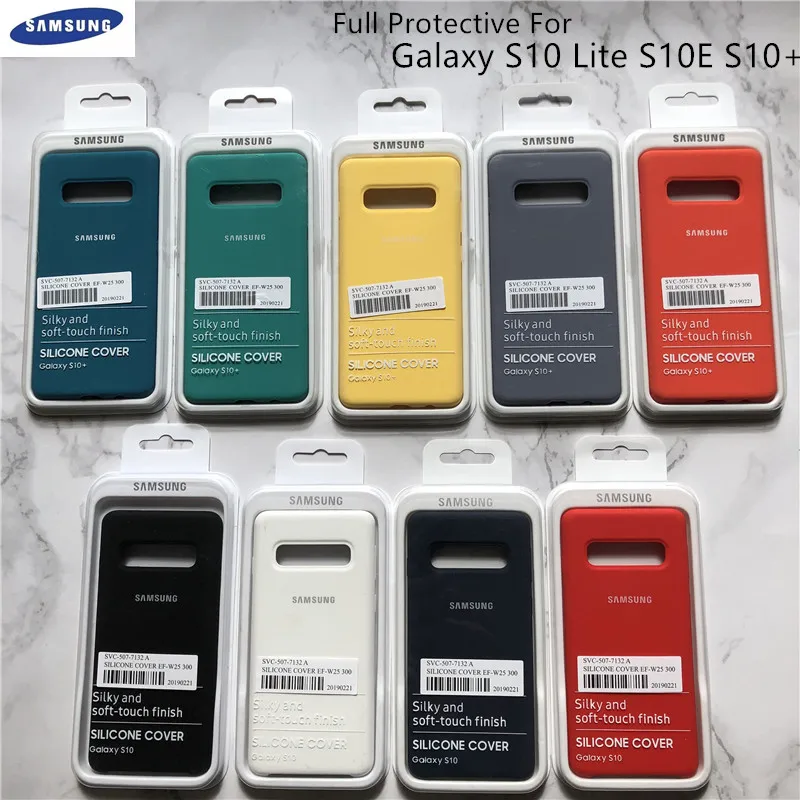 Оригинальный чехол для Samsung Galaxy S10 Plus из жидкого силикона шелковистый мягкий на