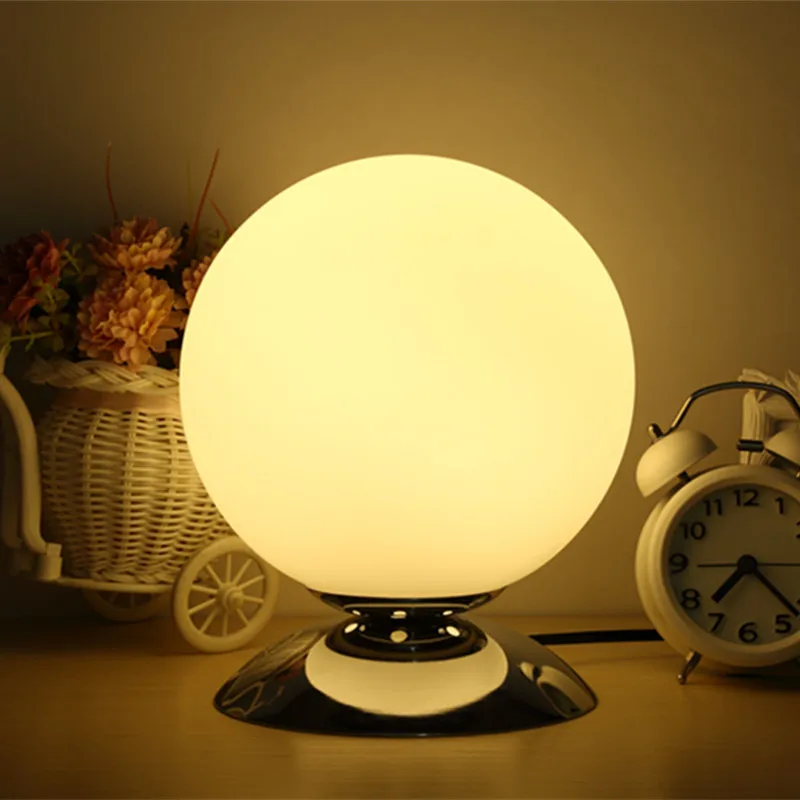 White Glass Table Lamp Bedside Table Lights Decoration Study Lamps