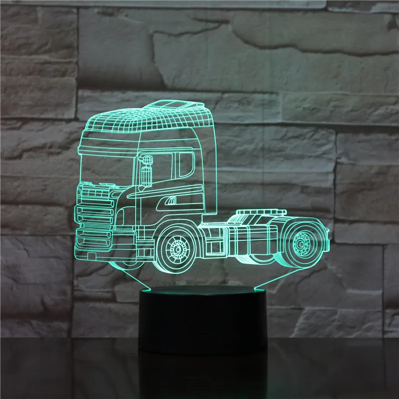 3D лампа голова грузовика красивый подарок для детей изменение цвета с дистанционным лучшим украшением для детей светодиодный ночник лампа