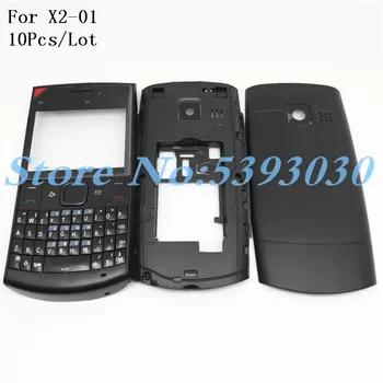 

10Pcs Original Battery Back Cover Housing For Nokia x2-01 x201 Full Housing Cover Door Frame + Battery Back cover+English Keypad