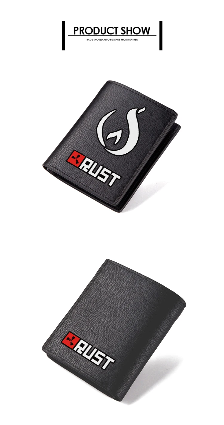 Rust Steam Wallet Short Bilfold PU Purse Black Cool Men Wallet for Boys and Girls Birthday Gift (2)