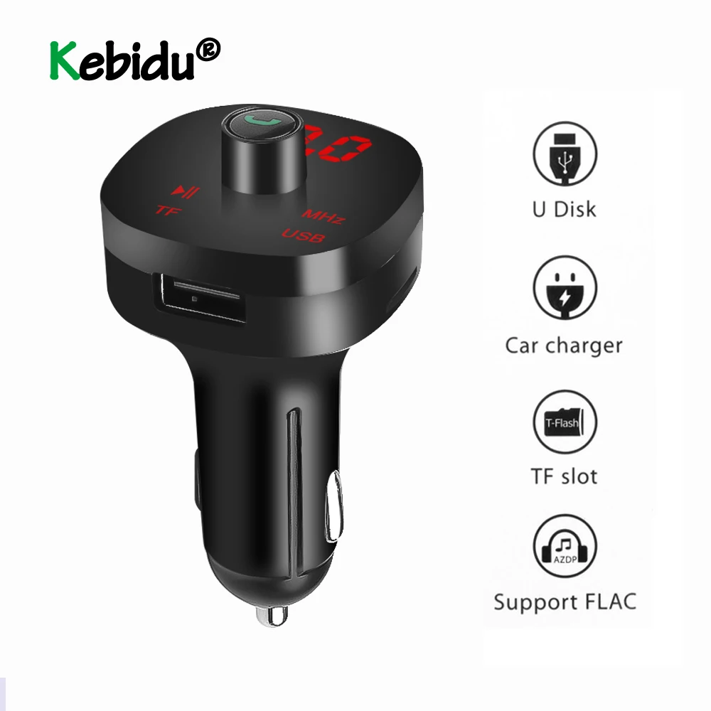 

Dual USB Charger Car Kit Handsfree Wireless Bluetooth FM Transmitter LED MP3 Player USB Charger 3.1A Car Accessories TF Card