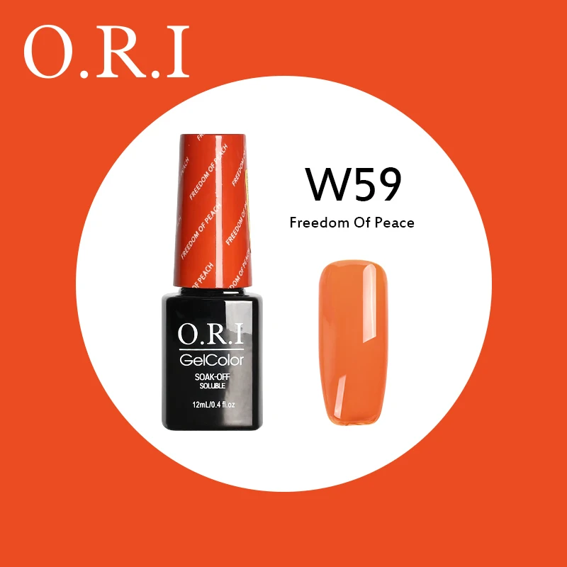 O.R.I 12 мл Гель-лак для ногтей Led УФ Цвета Vernis Полупостоянный Гибридный гвоздь Гель-лак замачиваемый Гель-лак Lakiery Hybrydowe Гель-лак - Цвет: W59