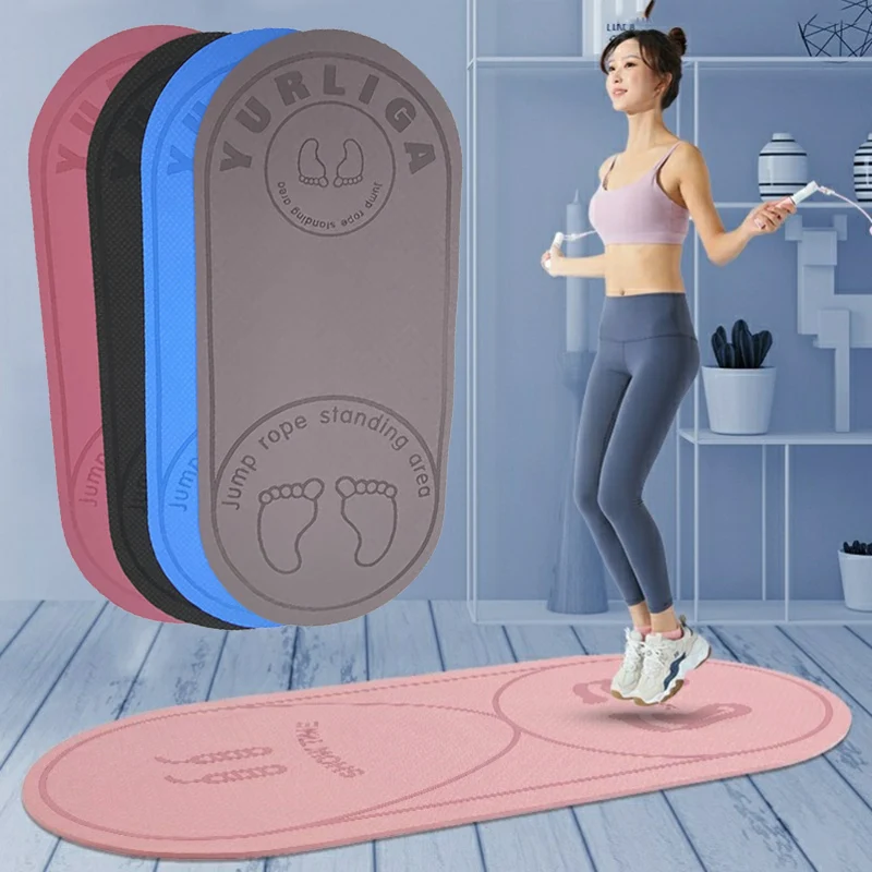 Silent Jump Rope Yoga Mat 8mm High Density Mats Aerobics Skipping Buffer Pad Non-slip Sports Fitness Cushion Floor X34B | Спорт и