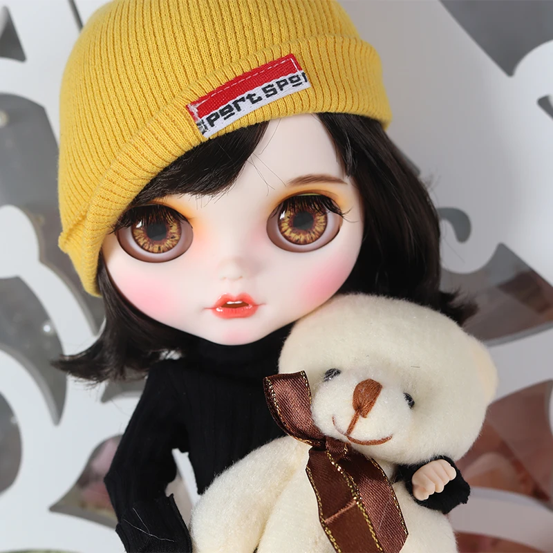 Новое готовое матовое лицо для Blyth Doll ледяной открытый рот с зубами белая кожа губ