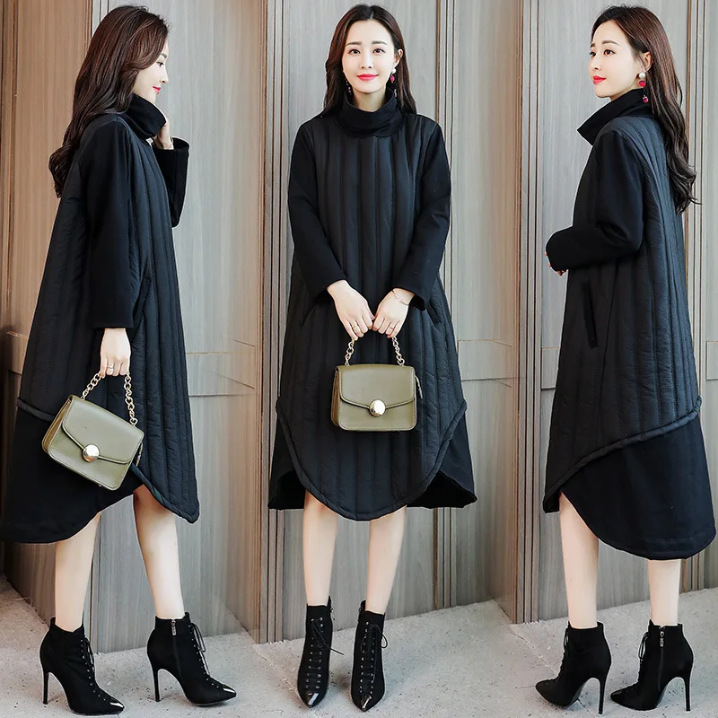 

2018 Winter New Zyqd122 Fashion Irregular Mid-length Cotton-padded Clothes Skirt Entity