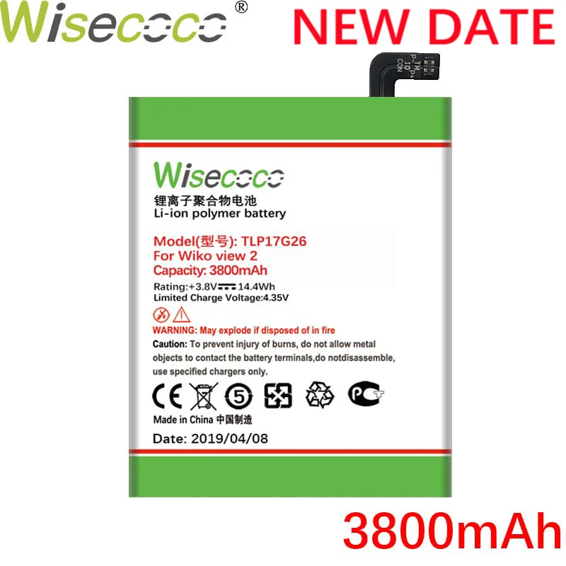 

Wisecoco TLP1707/TLP17G26 3800mAh Battery For Wiko View 2 View 2 Pro W-C800 W-C860 Phone In Stock Latest Produce battery