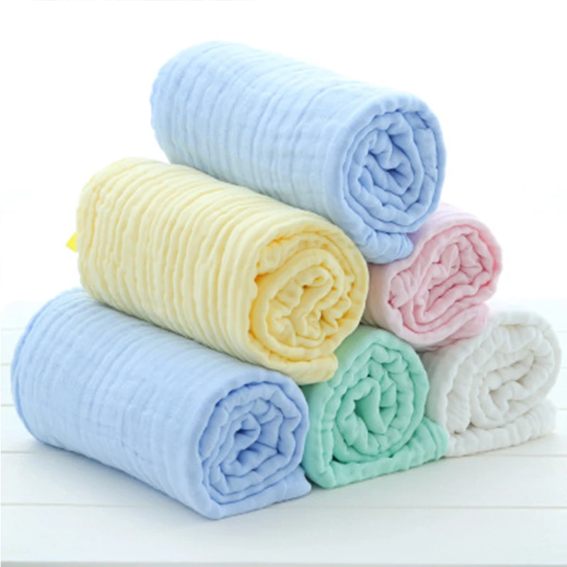 Couverture Douce 110 110cm 6 Couches Serviette De Bain Pour Bebe Couverture En Coton Mousseline Couverture En Bambou Pour Reception De Nouveaux Nes Couverture D Emballement Aliexpress