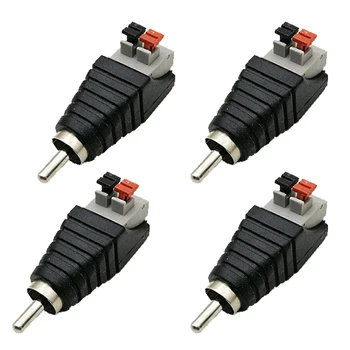 

4pcs Speakers Balun Spring 2 Screw Transmission Connector Easy Use Converter Audio Adapter Phono Male To AV Female Accessories