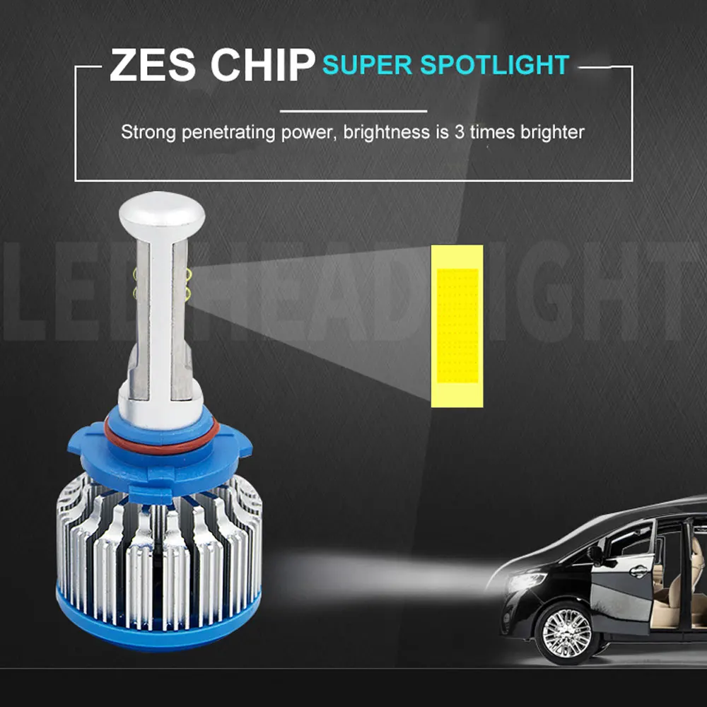 Супер яркие светодиодные фары H7 H4 ZES чипы Turbo Canbus H1 H3 H8 H11 9005 9006 9012 комплект