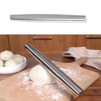 

Long Tapered French Rolling Pin 304 Stainless Steel Dough Baking Cookie Biscuit Household Handmade Noodle Tool