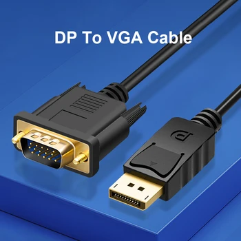 

Basix1.8M DP Male To VGA HD-15 Male Cable 1080p High Quality Display Port To VGA Converter Adapter for PC Laptop Projector