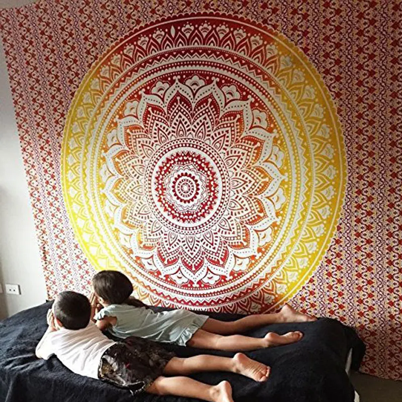 Tapiz de Tarot con Mandala, tela para colgar en la pared, tapices de Luna, decoración de dormitorio, colcha, cubierta de sol, decoración de pared