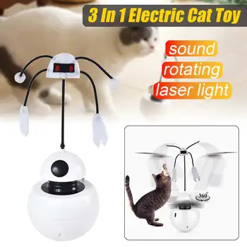 

3 In 1 Multi-Function Electric Rotating Ball Tumbler Game Play With Sound Laser Light For Cats Automatic Interactive Cat Toys