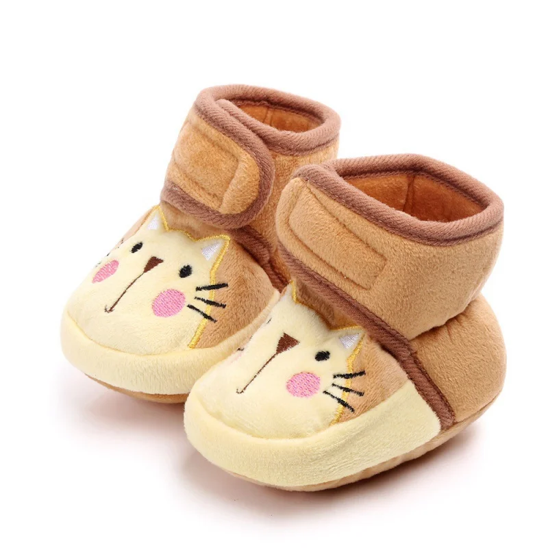 0-12 месяцев; детская обувь для новорожденных; теплые зимние ботинки для малышей; тапочки для малышей с рисунками животных; обувь для малышей