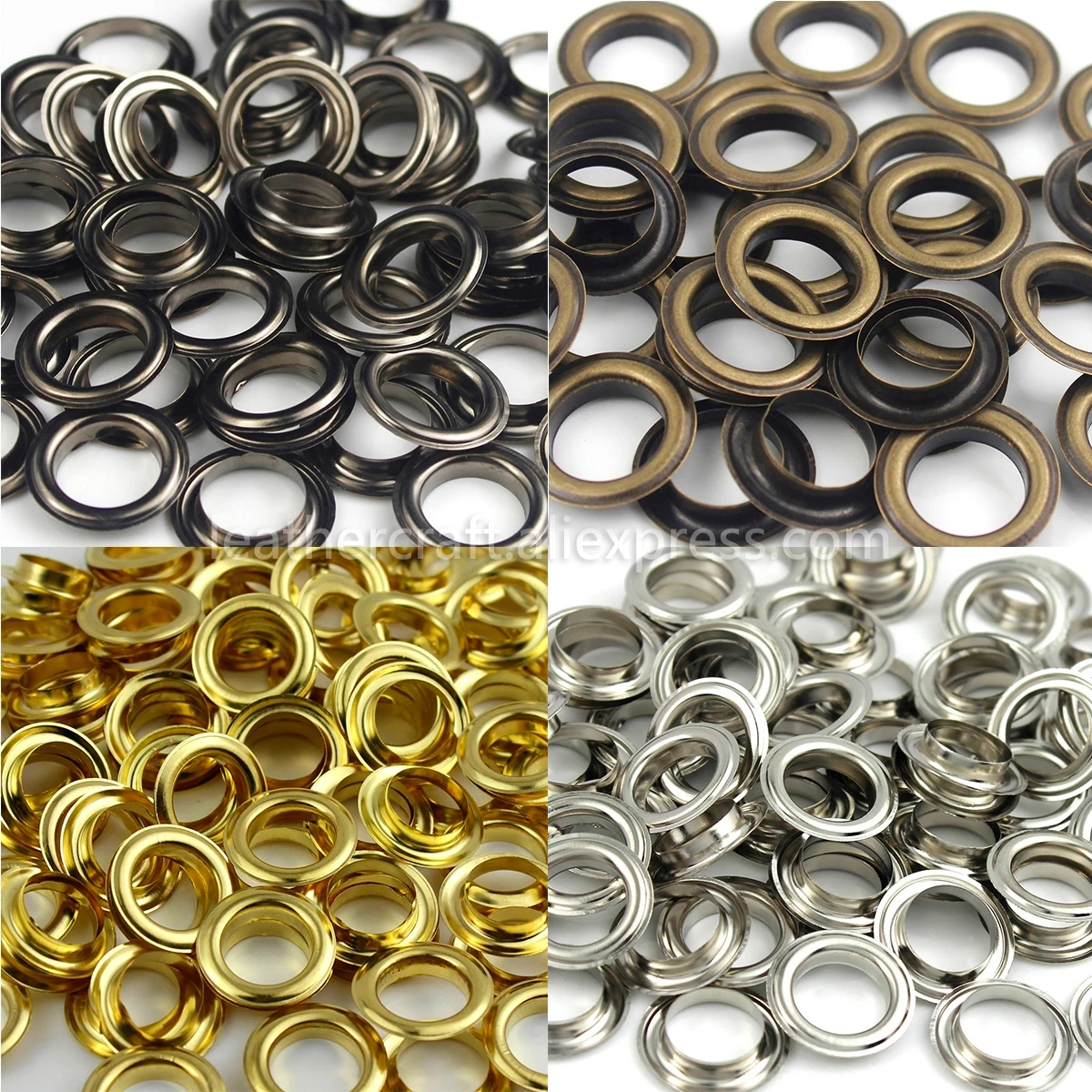 

100sets 10mm Brass Eyelet with Washer 800# Leather Craft Repair Grommet Round Eye Rings For Shoes Bag Clothing Leather Belt Hat