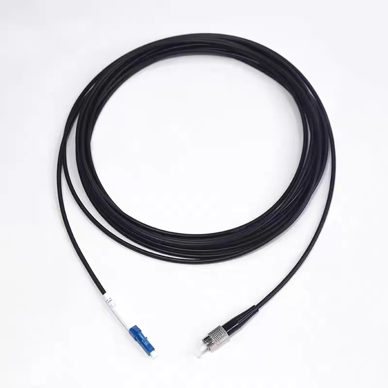 LC-LC 1 코어 TPU 광섬유 패치코드, 야외 SM 아머드 1C Ftth 점퍼, 블랙 OS2 방수 싱글 모드, 1-120m