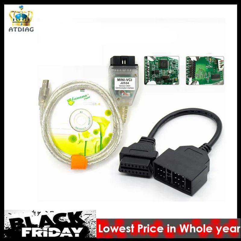 Usb кабель MINI VCI V12.00.127 TIS Techstream OBD2 с 22 pin на 16 2019|mini vci|mini vci for toyotatoyota tis mini |