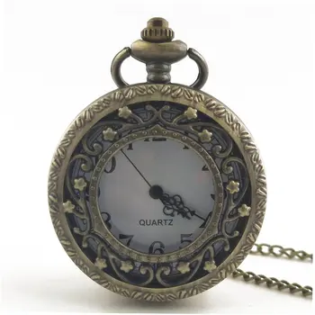 

Fashion Trendcy Vintage Antique Quartz Pocket Watch Necklace Clock Pocket Watch With Chain for Mens Womens Best Gifts B1