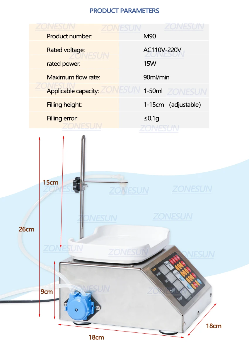 ZONESUN 0-50 мл маленькая автоматическая машина для наполнения жидкостей с ЧПУ 110 V-220 V машина для взвешивания духов для перорального жидкого раствора